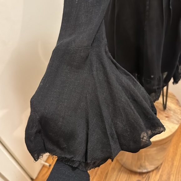 FREE PEOPLE Greta Gauze button down tunic | NWT| XS |black| - Picture 9 of 9